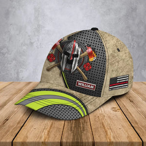 Personalized Spartan US Firefighter Logo Custom Name Cap 3D Printed AHVQ241353