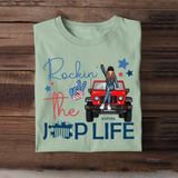 Personalized Rockin' The Jeep Girl Custom Name Independence Day T-shirt Printed HN241350