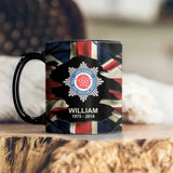 Personalized UK Firefighter Logo Custom Name & Time Mug Printed VQ241359