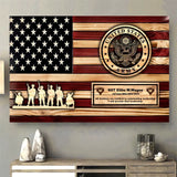 Personalized US Military Logo Custom Rank & Name Canvas Printed QTVA241261