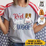 Personalized Red White & Woof Dog Cute Dog Lovers Gift Independence Day 4th July Independence Day T-shirt Printed LVA241360