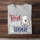 Personalized Red White & Woof Dog Cute Dog Lovers Gift Independence Day 4th July Independence Day T-shirt Printed LVA241360