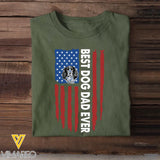 Personalized Upload Your Dog Photo Best Dog Dad Ever Independence Day 4th July T-shirt Printed QTKH241362