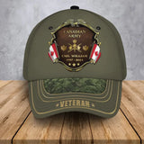 Personalized Canadian Army Logo Rank Gold Custom Name & Time Cap 3D Printed AHVA241374