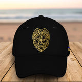 Personalized Retired Law Enforcement US Police Flag Thin Blue Line Black Cap 2D Printed QTVQ241376