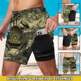 Personalized Austrian Veteran Rank Camo Custom Name Swim Trunks For Men Printed VQ241380