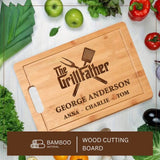 Personalized The Grillfather Chef Gift For Dad Wood Cutting Board Printed QTVA241391