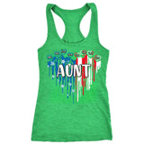 Personalized Aunt US Flag Heart & Kid Names  Independence Day 4th July Women's Ideal Racerback Tank Printed HN241393