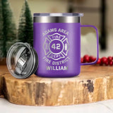 Personalized Firefighter Logo Custom Name, ID & Department Laser Handle Cup Printed VQ241403