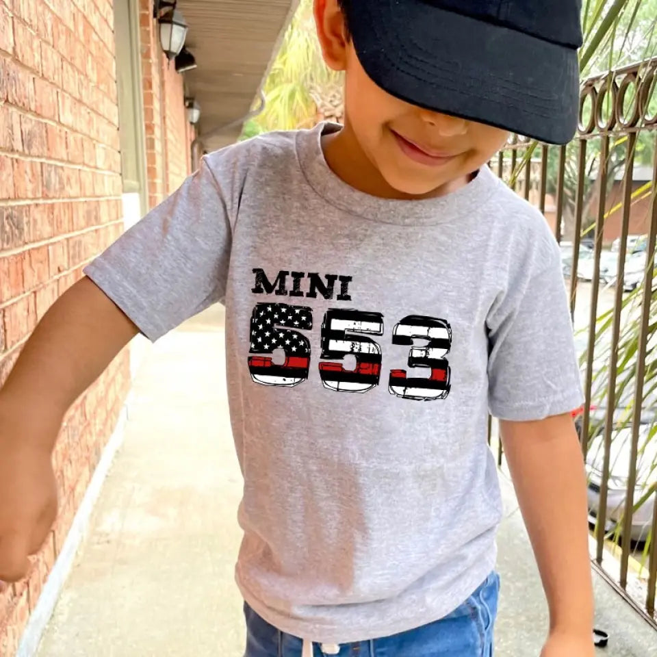 Personalized US Firefighter's Son Firefighter's ID Number Kid's T-shirt Printed QTVA241409