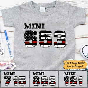 Personalized US Firefighter's Son Firefighter's ID Number Kid's T-shirt Printed QTVA241409