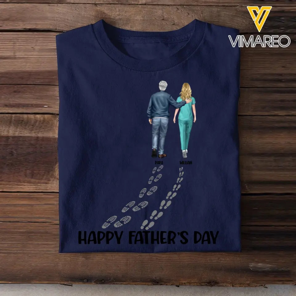 Personalized Happy Father's Day Nurse Dad Gift For Dad T-shirt Printed HN241424