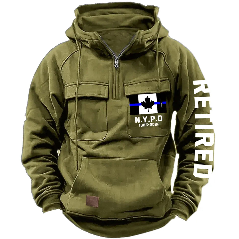 Personalized Retired Canadian Police Department Custom Time American Retro Hooded Sweatshirt Printed KVH241440
