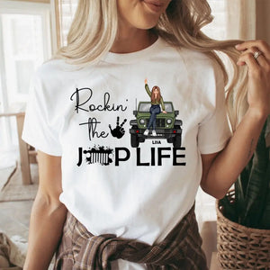 Personalized Rockin' The Jeep Life Jeep Girl T-shirt Printed HN241435