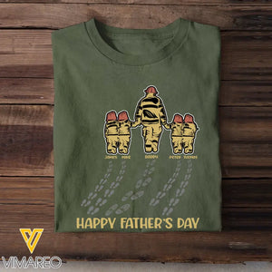 Personalized Happy Father's Day Firefighter & Kids Gift For Dad For Firefighter T-shirt Printed LVA241438