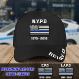 Personalized US Police Department & Custom Time Retired Police Cap 3D Printed VQ241446