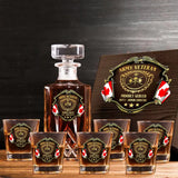 Personalized Canadian Veteran Logo Proudly Served Duty Honor Country Decanter Set with Glasses Printed AHVQ241455