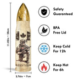 Personalized Canadian Veteran Custom Rank & Name Bullet Tumbler Printed AHVA241456