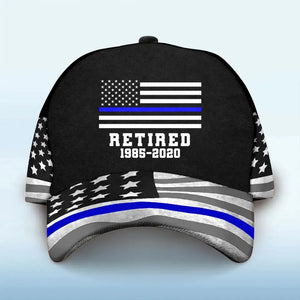 Personalized US Police Flag Retired US Police Officer Service Time Cap 3D Printed KH241457