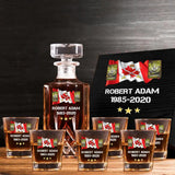 Personalized Canadian Veteran Rank Camo Custom Name & Time Decanter Set with Glasses printed AHVA241459