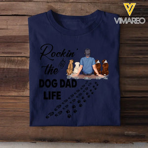 Personalized Rockin' The Dog Dad Life Happy Father's Day Gift For Dad T-shirt Printed HN241473