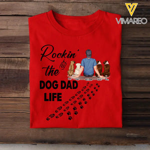 Personalized Rockin' The Dog Dad Life Happy Father's Day Gift For Dad T-shirt Printed HN241473