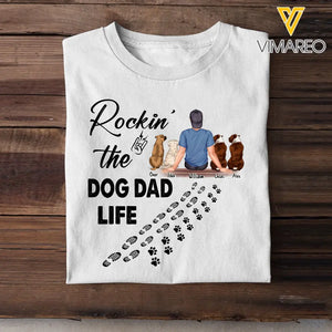 Personalized Rockin' The Dog Dad Life Happy Father's Day Gift For Dad T-shirt Printed HN241473