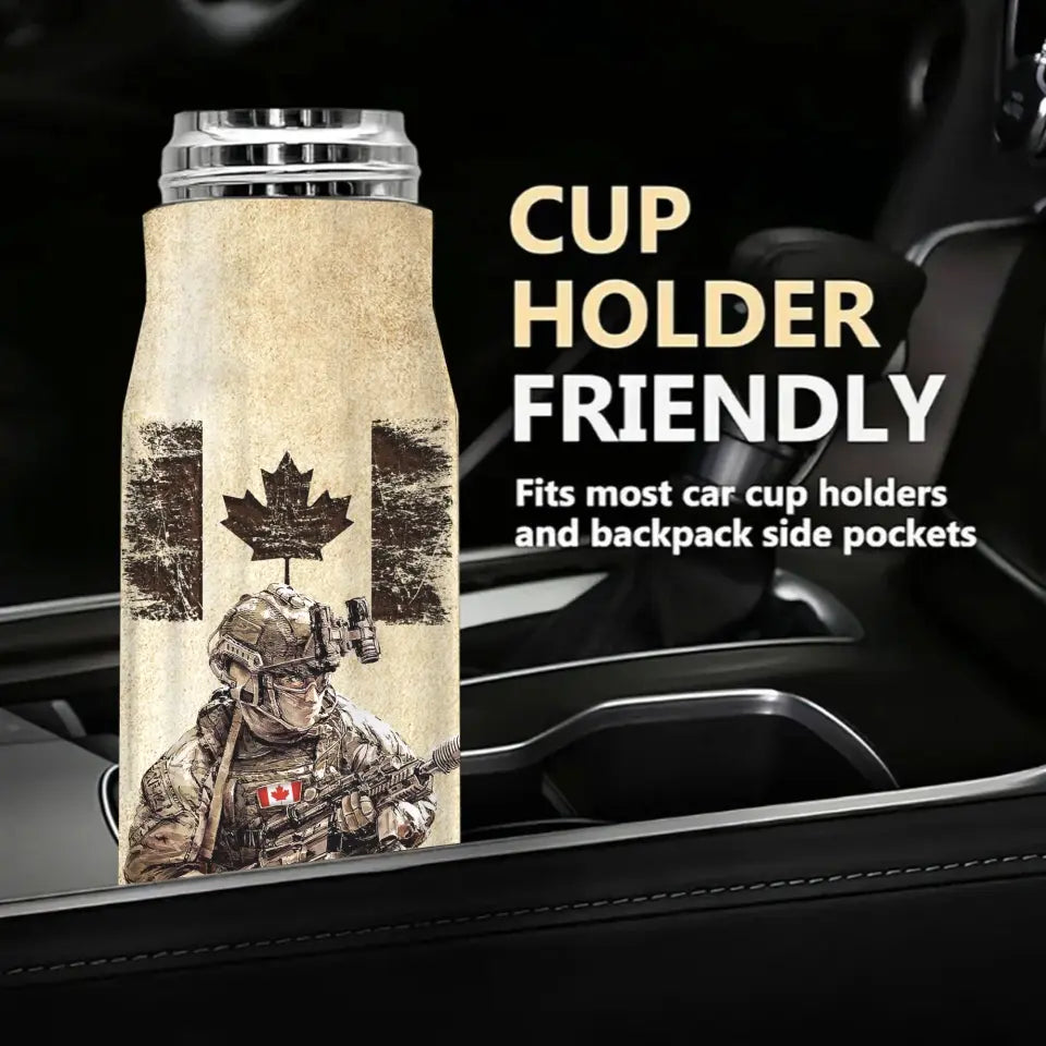 Personalized Canadian Veteran Custom Rank & Name Bullet Tumbler Printed AHVA241456