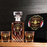 Personalized Netherlands Army Logo Rank Gold Custom Name & Time Decanter Set With Glasses Printed AHVA241480