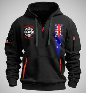 Personalized Australian Firefighter Custom ID & Department Quarter Zip Hoodie 2D Printed KVH241484