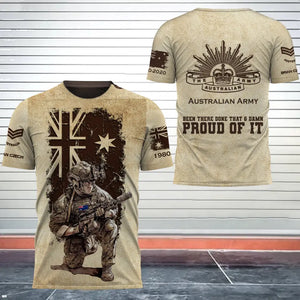 Personalized Australian Army Veteran Been There Done That & Damn Proud Of It 3D T-shirt Printed AHVQ241508