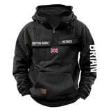 Personalized UK Army Veteran Custom Name France Flag American Retro Hooded Sweatshirt Printed QTVA241509