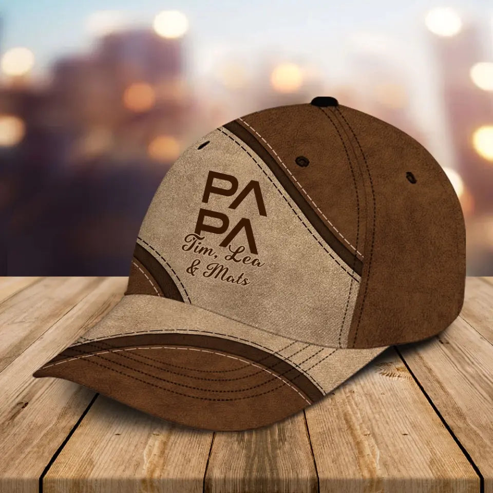 Personalized Papa Daddy Custom Name Happy Father's Day Cap 3D Printed LVA241506