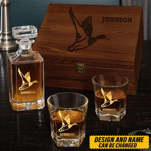 Personalized Duck Hunting Goose Hunting Custom Name Decanter Set With Glasses Printed VQ241512