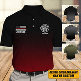 Personalized US Firefighter Flag Thin Red Line Custom Name Polo Shirt Printed QTVQ241511