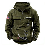 Personalized US Flag Fishing Custom Name American Retro Hooded Sweatshirt Printed HN241518
