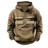 Personalized Canadian Firefighter Canada Flag American Retro Hooded Sweatshirt Printed QTKH241519