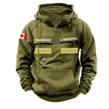 Personalized Canadian Firefighter Canada Flag American Retro Hooded Sweatshirt Printed QTKH241519