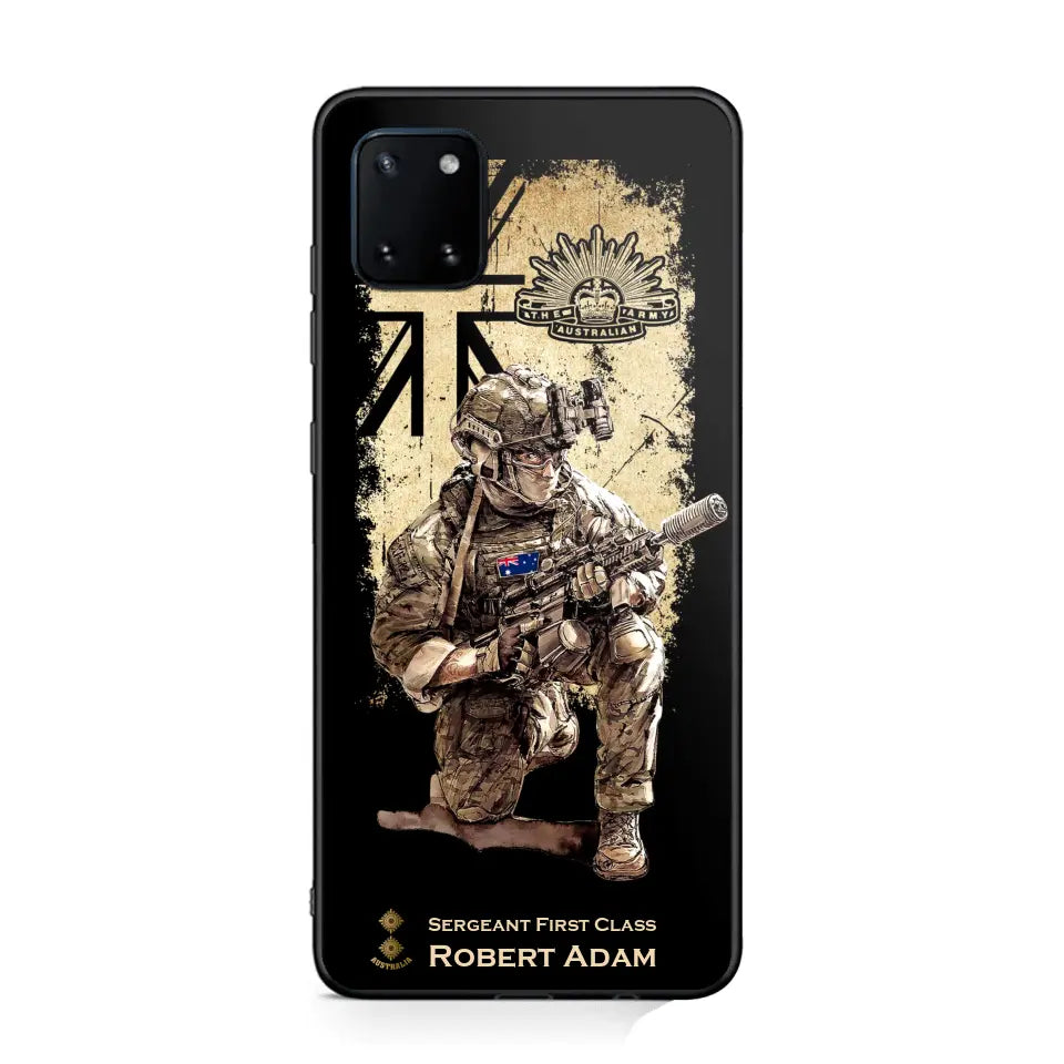 Personalized Australian Veteran Logo Custom Name & Rank Gold Phonecase Printed LVA241528