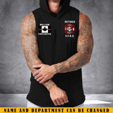Personalized Canadian Firefighter Flag Retired Firefighter Custom Name & Department Sleeveless Men's Hooded Sweatshirt Printed KVH241526