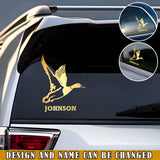 Personalized Duck Hunting Duck Flying Custom Name Decal Printed VQ241531