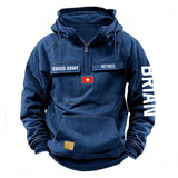 Personalized Swiss Army Veteran Custom Name American Retro Hooded Sweatshirt Printed QTVA241542