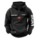 Personalized Swiss Army Veteran Custom Name American Retro Hooded Sweatshirt Printed QTVA241542