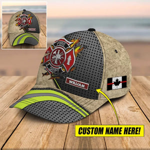 Personalized Canadian Firefighter Logo Custom Name Cap 3D Printed AHHN241543