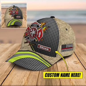 Personalized US Firefighter Logo Custom Name Cap 3D Printed AHHN241543