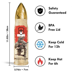 Personalized Swiss Army Veteran Custom Rank & Name Bullet Tumbler Printed AHVA241537