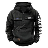 Personalized US Police Flag Custom Name & ID American Retro Hooded Sweatshirt Printed QTKH241553