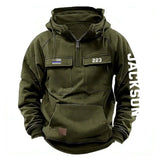 Personalized US Police Flag Custom Name & ID American Retro Hooded Sweatshirt Printed QTKH241553