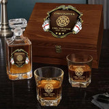 Personalized Australian Firefighter Logo Custom Name & Time Decanter Set With Glasses Printed AHVA251558