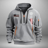 Personalized US Firefighter Flag Custom Name Quarter Zip Hoodie 2D Printed QTVQ241568